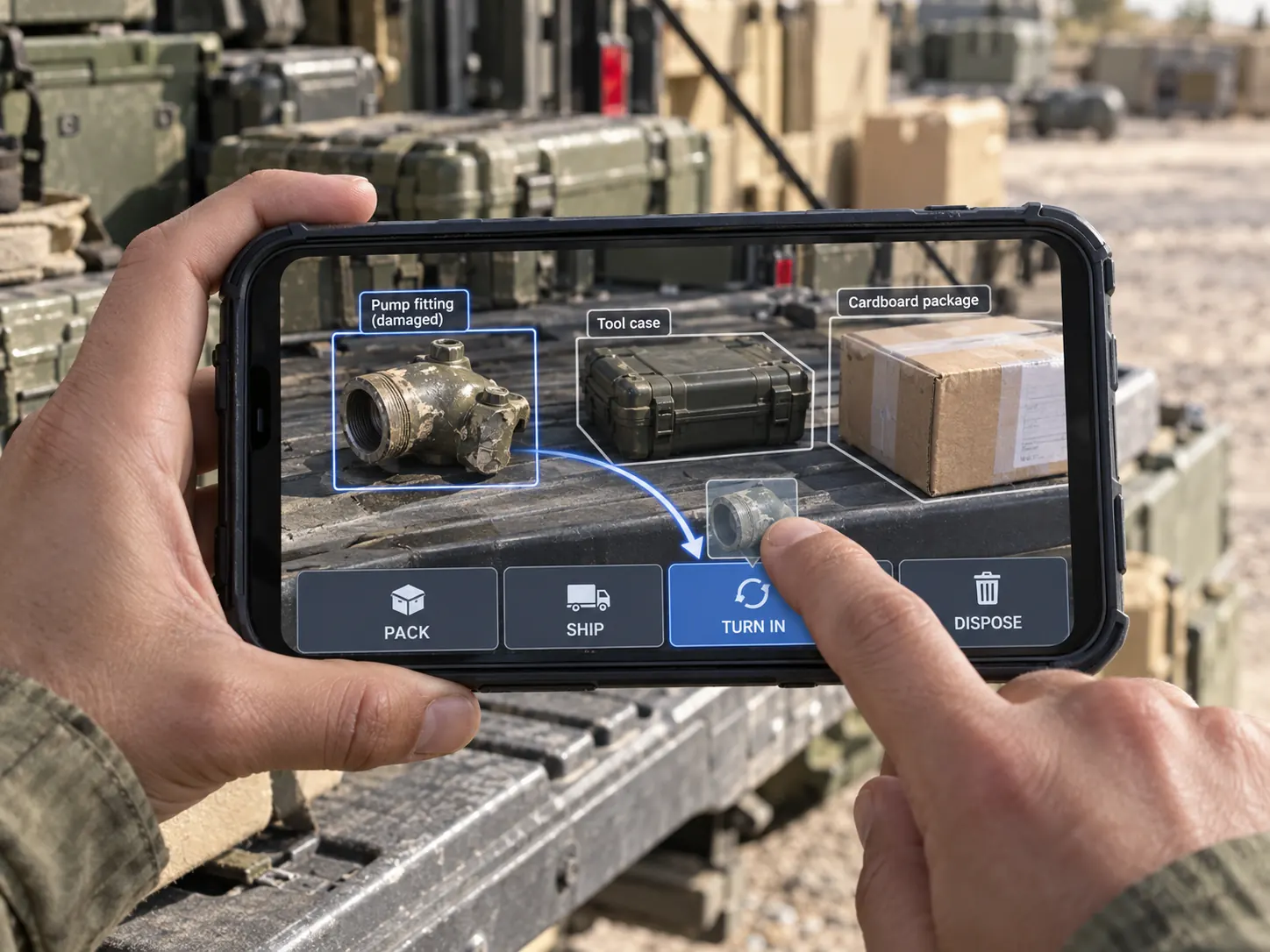Rugged phone boxing each item with a proposed next step.